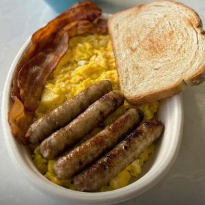 Sausages and eggs